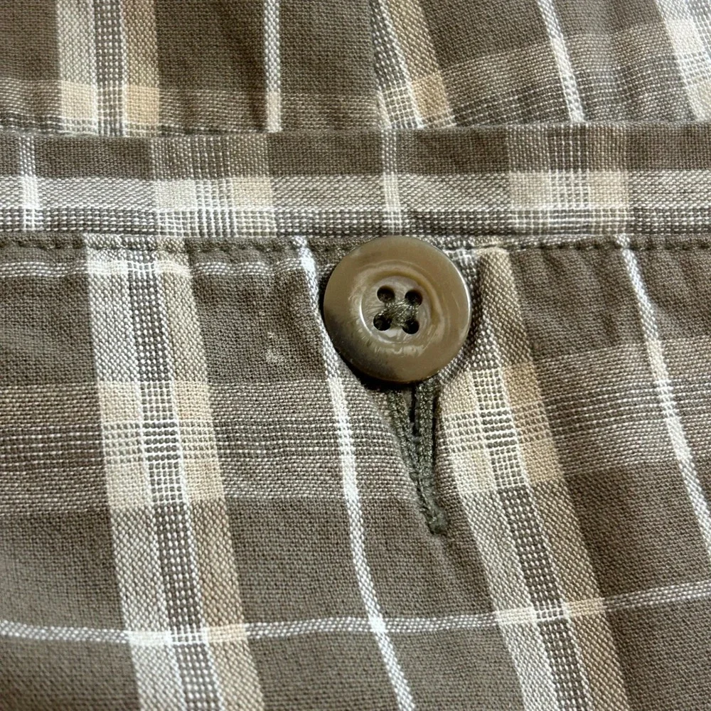 Covington‎ Mens Brown Plaid Cotton Shorts Size 38 Flat Front Casual Summer Tan